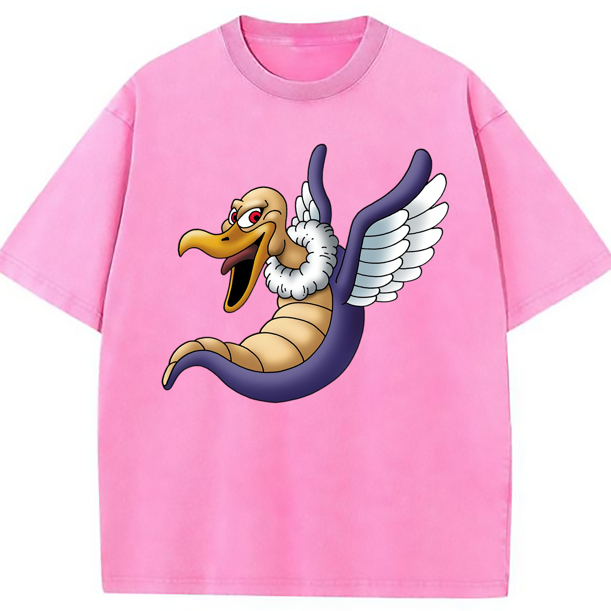 （画像用） ドラゴンクエスト Doragon Kuesuto Dragon Quest 綿100% ヴィンテージ風 半袖Tシャツ（フロントプリント）